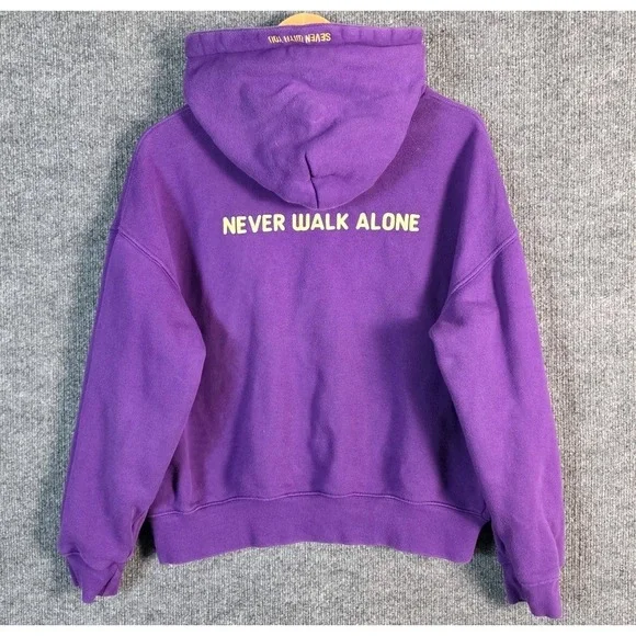 BTS Hoodie S K-pop Jimin You Never Walk Alone Purple Heavyweight - Picture 3 of 8